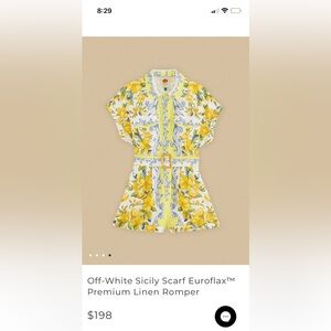 FARM Rio Off-White and Yellow Romper
